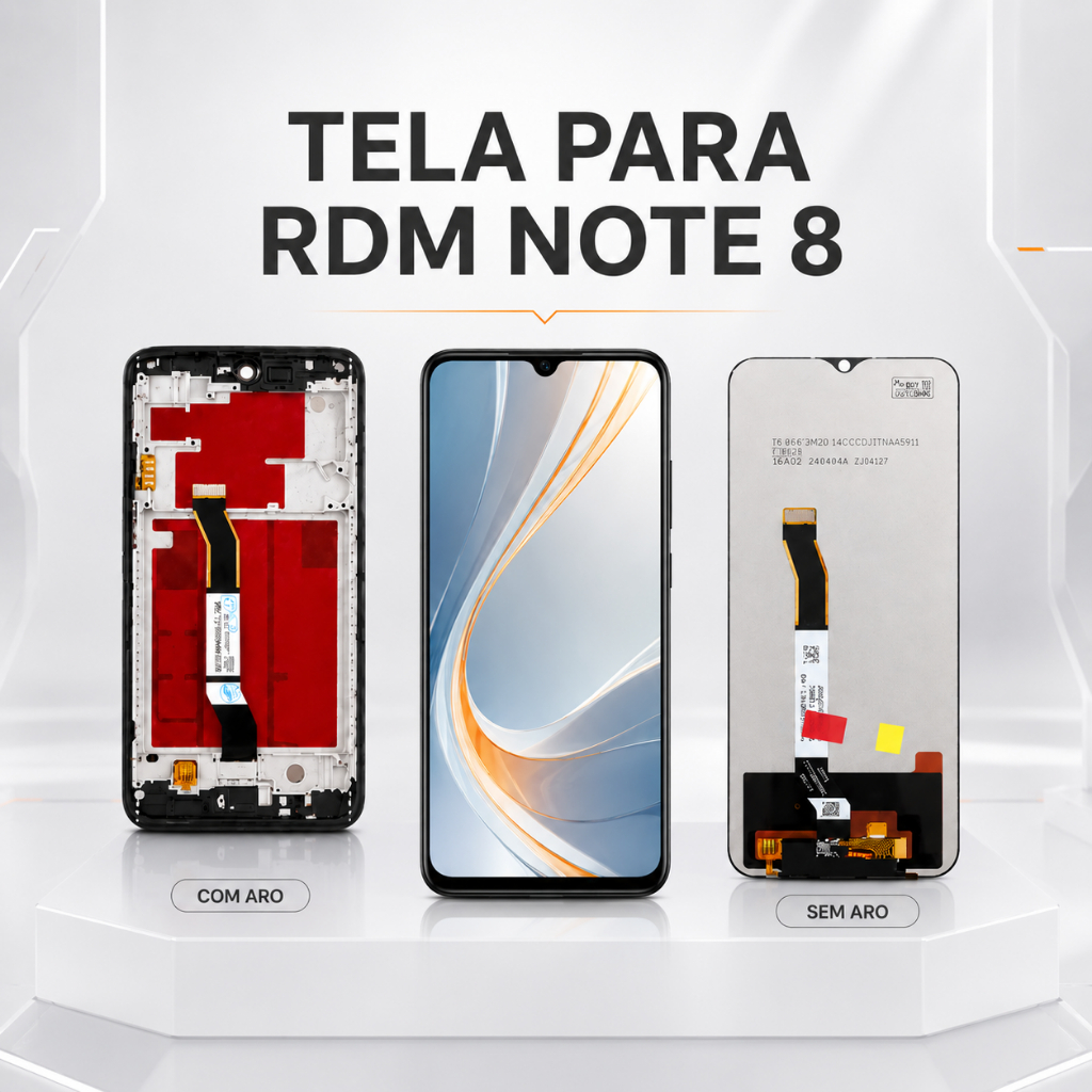 Tela Display Touch Frontal LCD XMI RDM Note 8 4G Com Aro ou Sem Aro - Premium