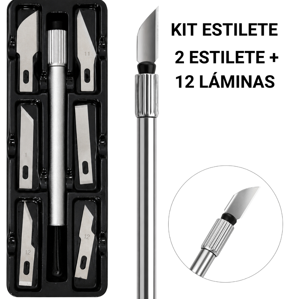 Estilete De Precisão Profissional Com 6 Lâminas Modelismo Maquete Hobby Estilete Bisturi