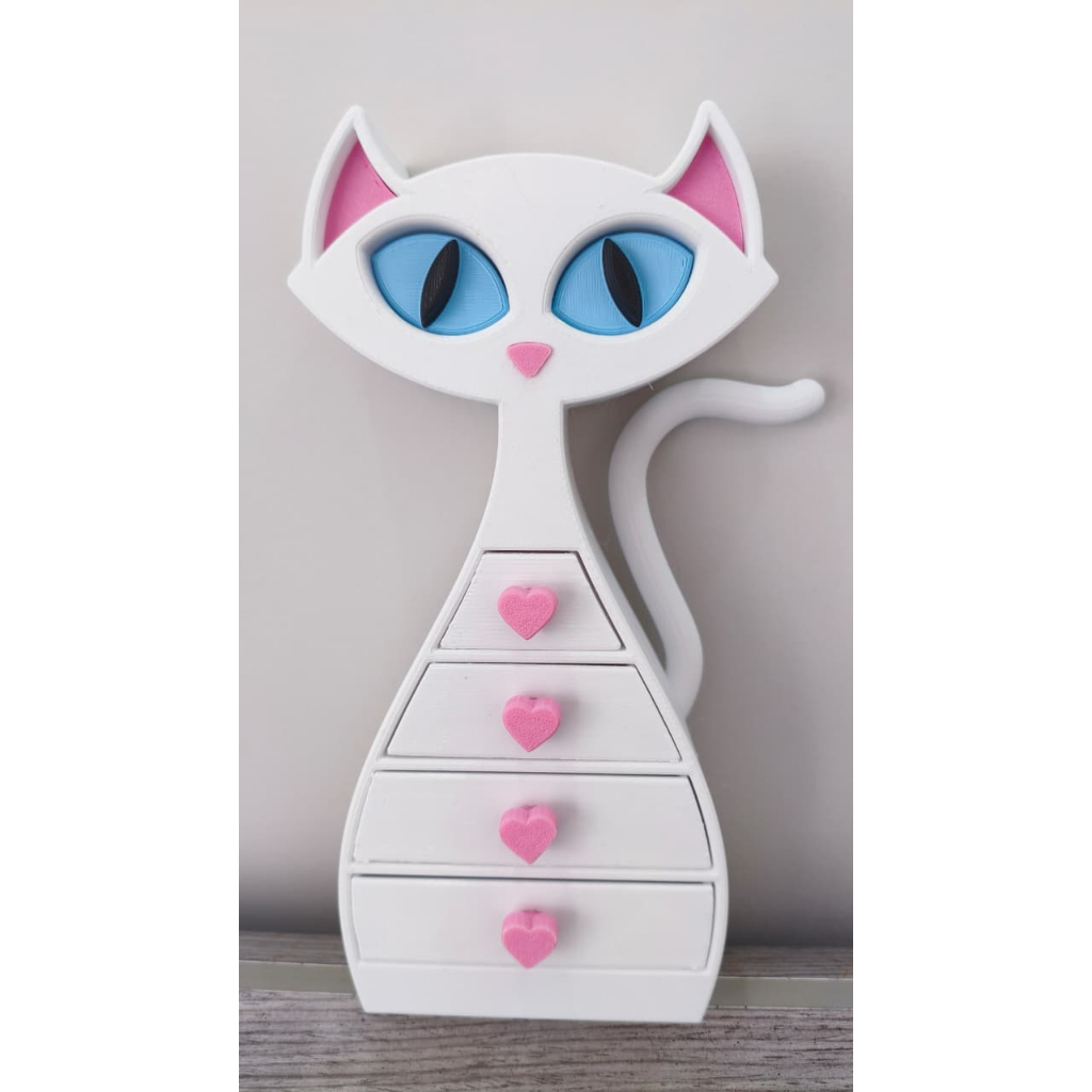 Porta-Joias Gatinho Onde a Fofura Encontra o Mistério! Organizador Porta Joias, fica lindo na sua penteadeira + Brinde🐱✨