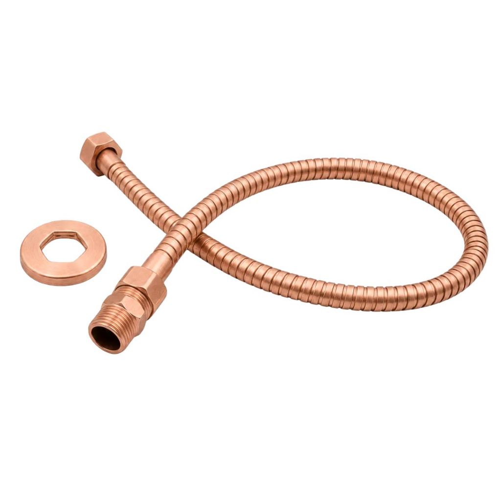 Engate Flexível Corrugado Fxf C/ Niple Inox 60 CM Rose