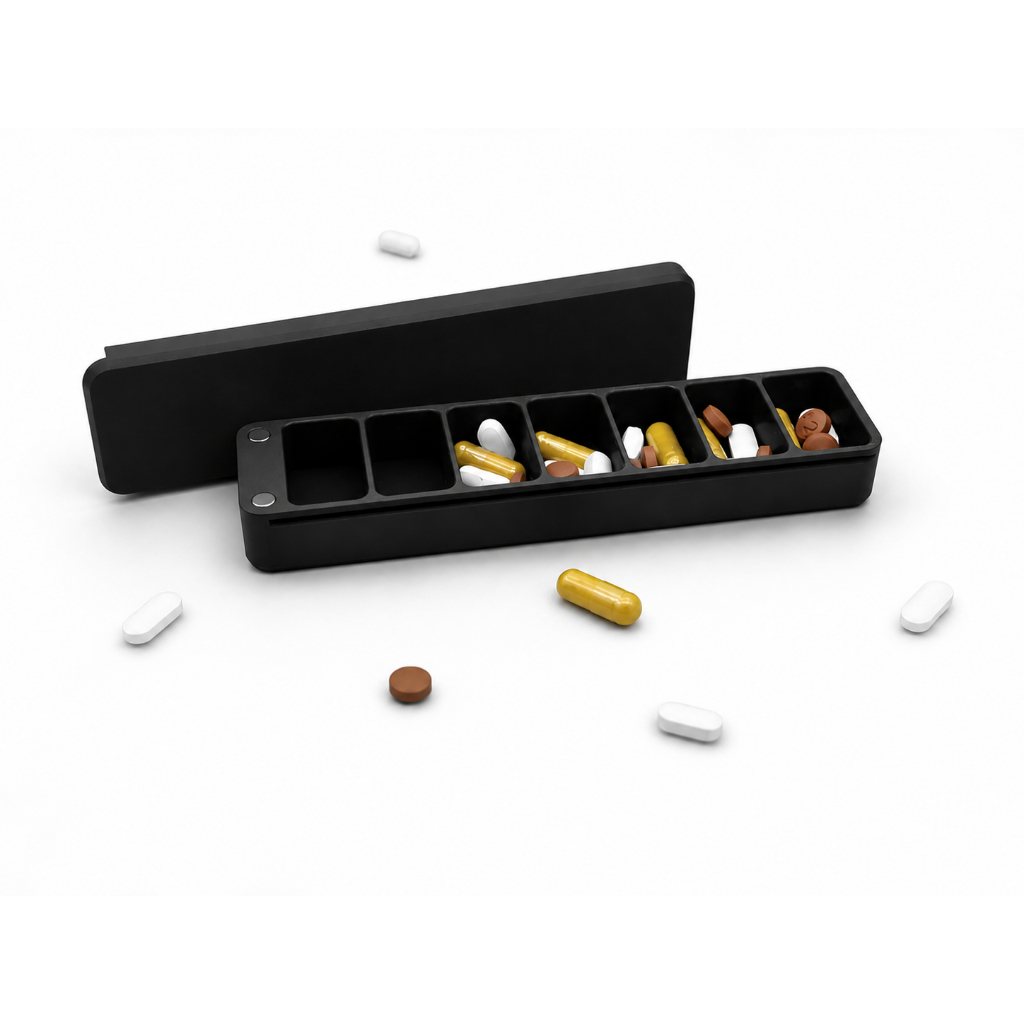 Porta Comprimidos Semanal Organizador De Remédios E Capsulas Caixa Estojo Diário Mensal magnetico com imã