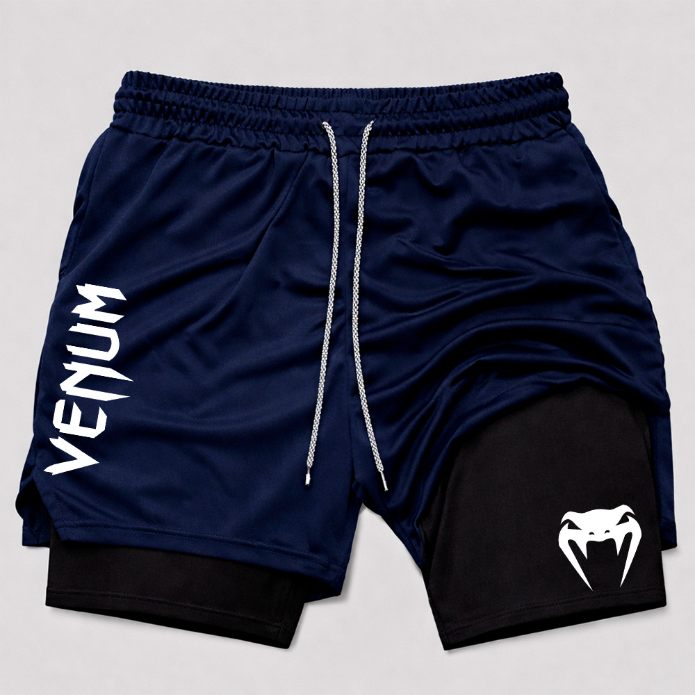 Short Compressão 2 em 1 venum Unissex Estampa arte marcial Treino Academia Fitness Esporte