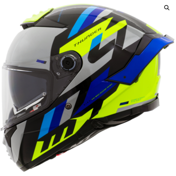 CAPACETE MT THUNDER ERGO E17 GLOSS AZUL COM OCULOS SOLAR ORIGINAL