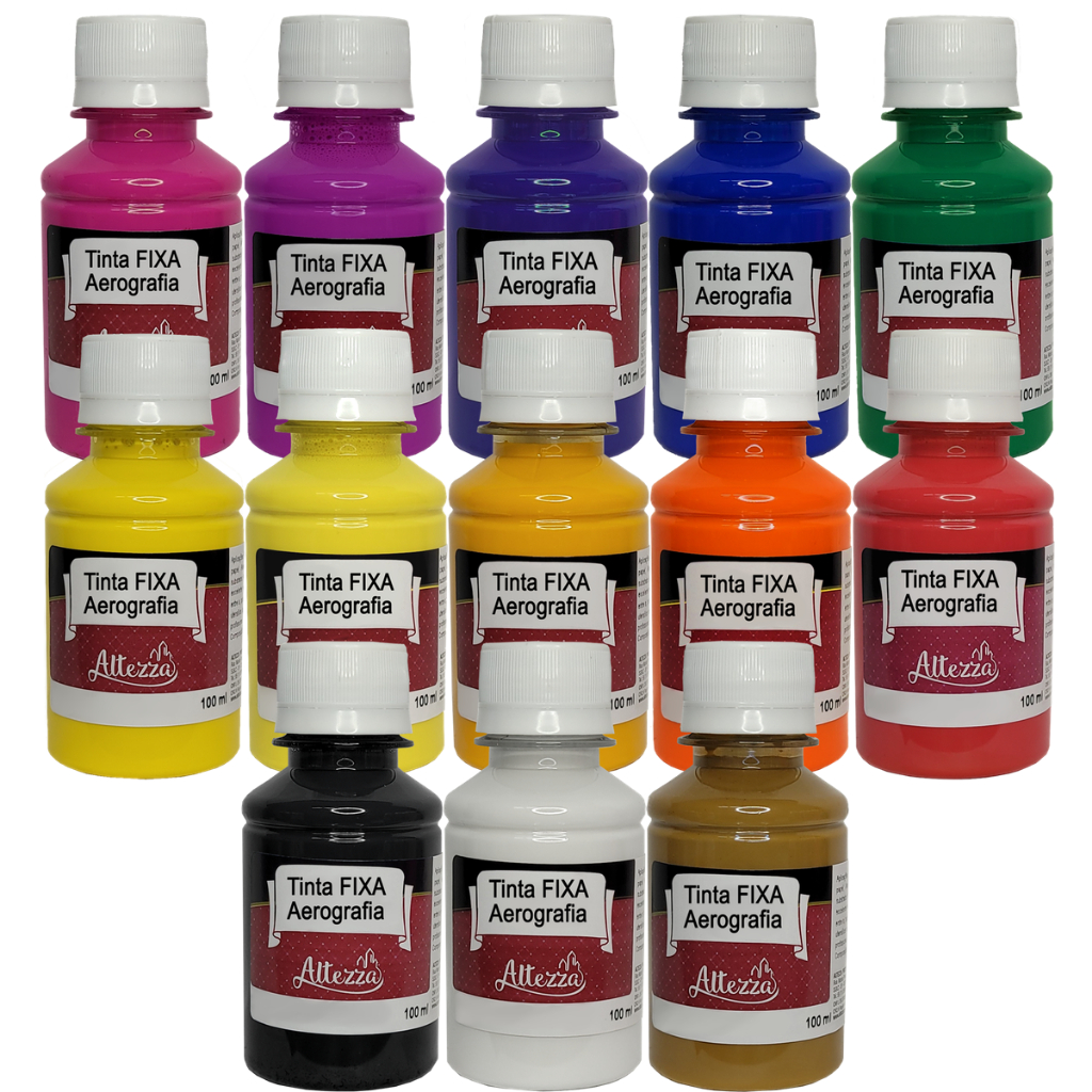 Tinta Aerógrafo FIXA Linha Completa Para Artesanato, Papel , Mdf, Impressões 3d, Resistente Água