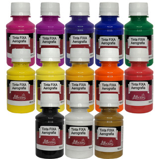 Tinta Aerógrafo FIXA Linha Completa Para Artesanato, Papel , Mdf, Impressões 3d, Resistente Água