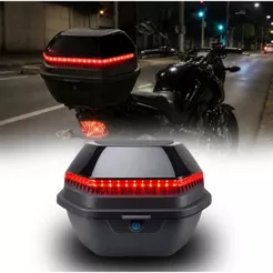 Bauleto Moto Plastico Abs 32 Litros Com Lanterna LED