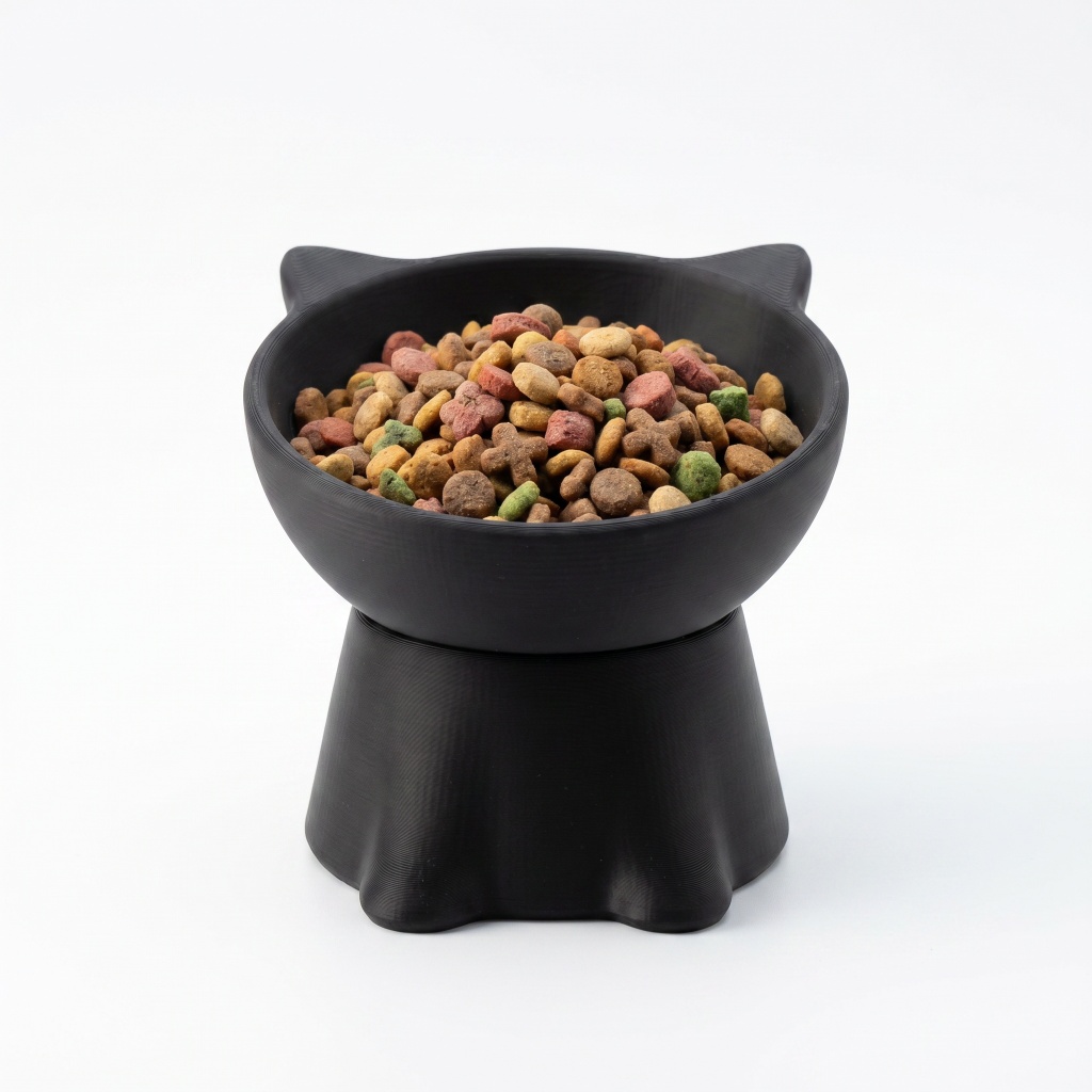 Pote de Ração para Gato Alto Ergonômico com Base Anatômica e Design Exclusivo