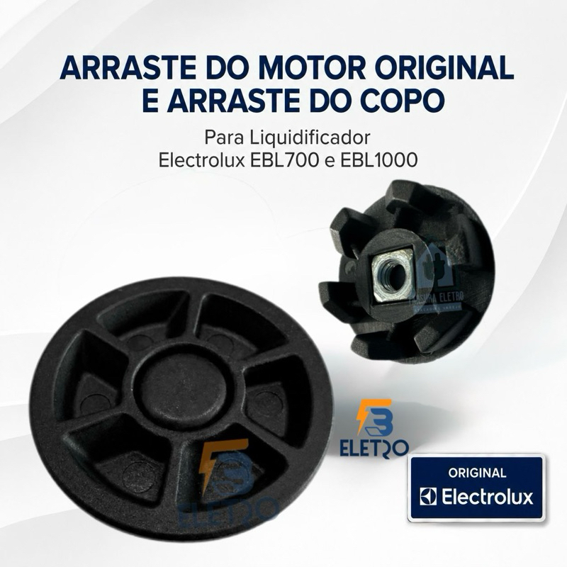 Kit 2 Arraste do Motor e 2 Arraste do Copo para Liquidificador Electrolux EBL1000 EBL700 Original