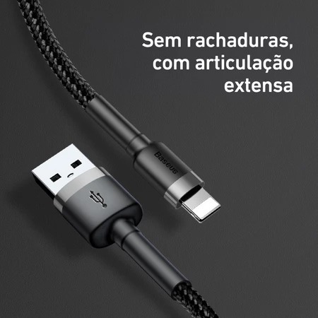 Cabo Usb Lightning Baseus Original Resistente  iPhone 14 13 12 11 X 1 metro