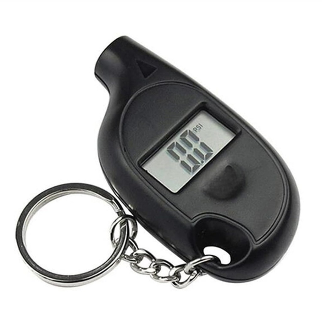 Manômetro Digital Chaveiro Medidor Pneu LCD 4 Unidades Auto Moto Bicicleta