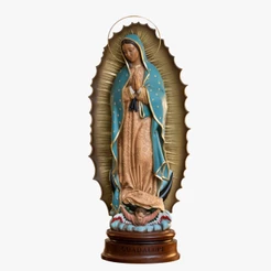 Imagem Nossa Senhora de Guadalupe Resina Barroco Com Auréola 25cm