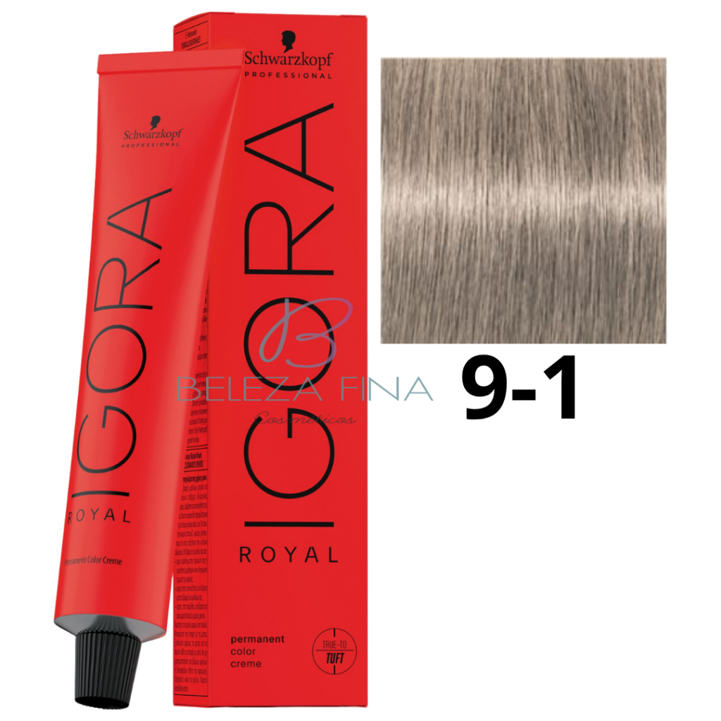 Coloração Schwarzkopf Igora Royal Tintura 9-1 60g LOURO EXTRA CLARO CINZA