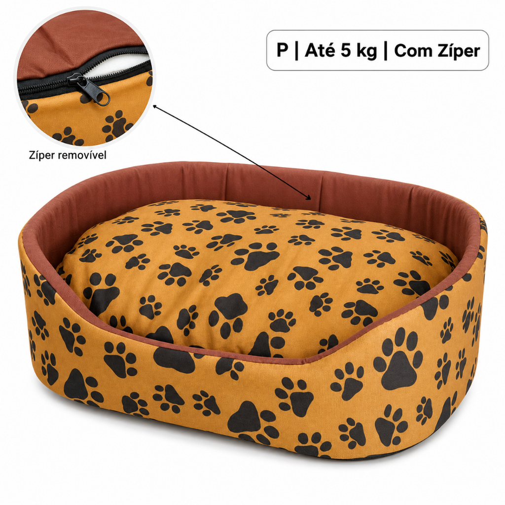 Cama para Cachorro Casinha Caminha Pet Modelo Europa Pequena Lavavel com Ziper
