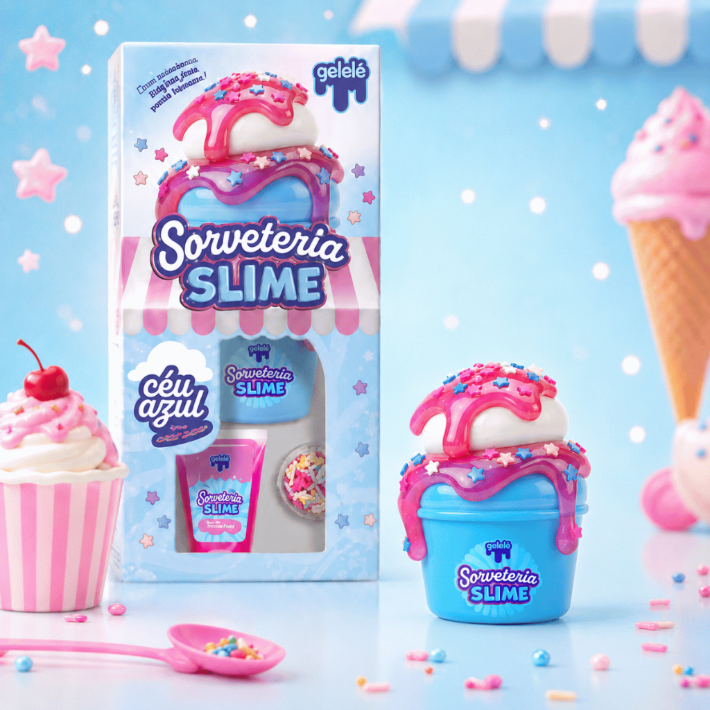 Slime Gelelé Céu Azul Antistress Brinquedo Infantil Criança