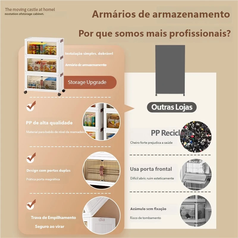Armário Caixa Organizadora Dobrável Transparente USK 50cm Empilhável — foto 5