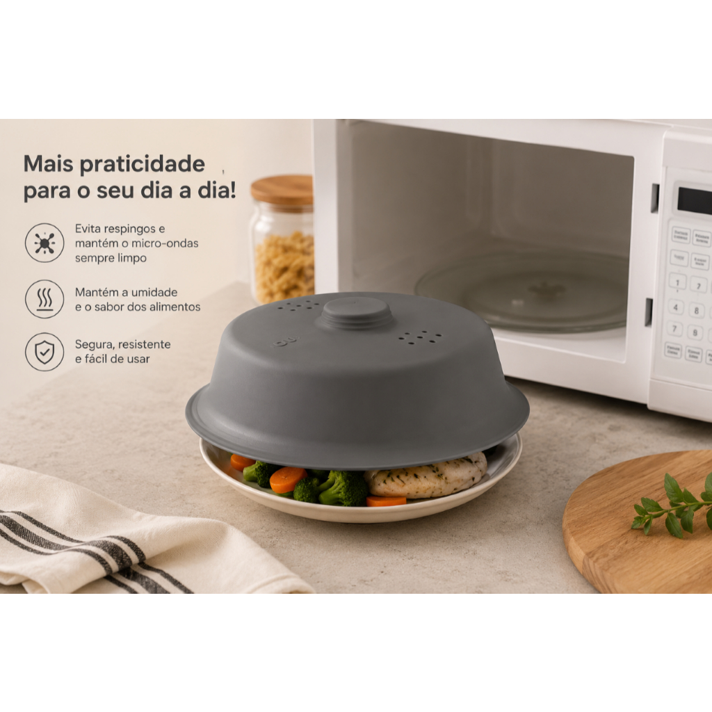 Tampa Para Micro-ondas OU Linha Gusto Protetor Anti Respingo Para Aquecer Alimentos