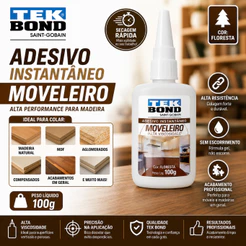 Adesivo Instantâneo Moveleiro 100g Tek Bond- Floresta