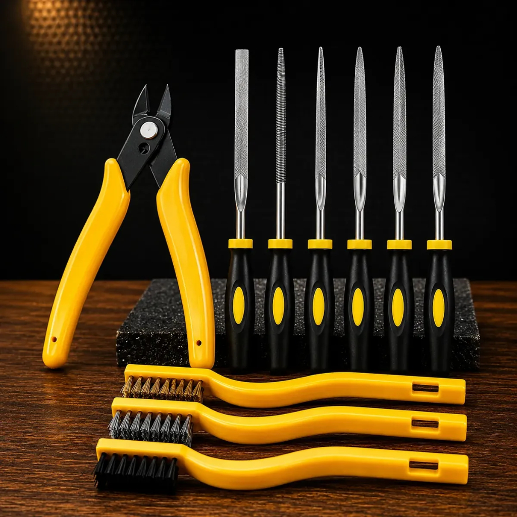 Kit Acabamento Impressão 3d Limas Alicate Escovas 10 Peças