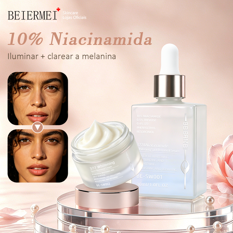 Imagem Beiermei KIT  Sérum Iluminar a pele + creme 10% Nicotinamida, 0.4% 377 - Tratamento de Acne - Manchas de Pele e Melasma