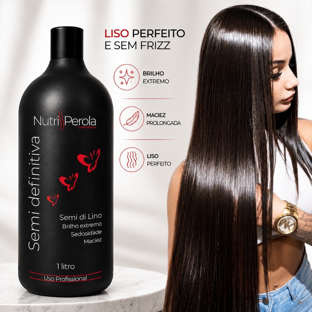 Progressiva Marroquina Semi Definitiva Profissional 1000ml | Liso Absurdo Alisa 100% Óleo De Argan