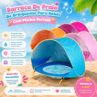 682 - Barraca De Praia Jardim Portátil P/ Bebês e Crianças Com Piscina