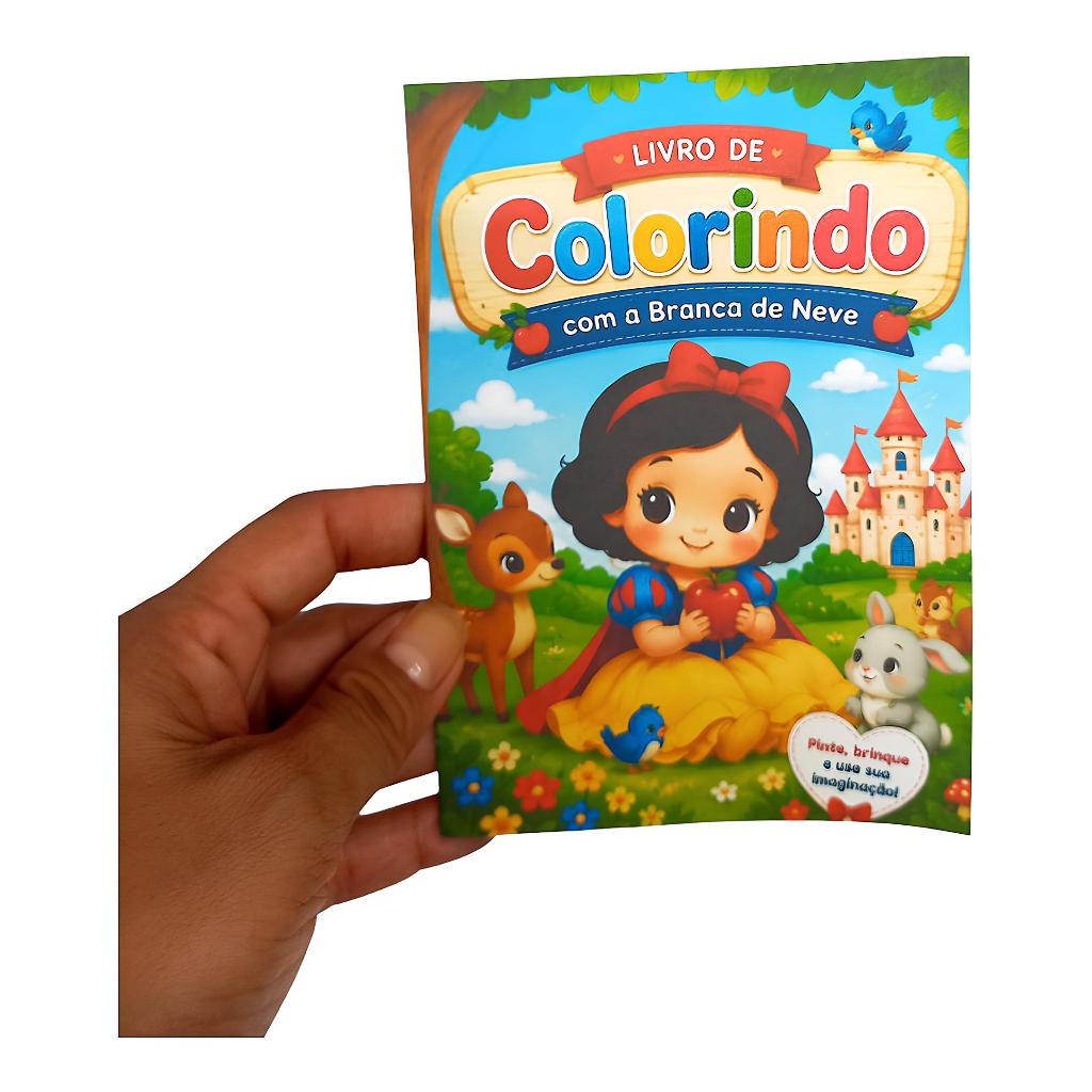 Kit 10-50 Un Livrinho  de Colorir Branca de Neve Baby Bebê Personalizado com nome  | Lembrancinha Aniversário Infantil