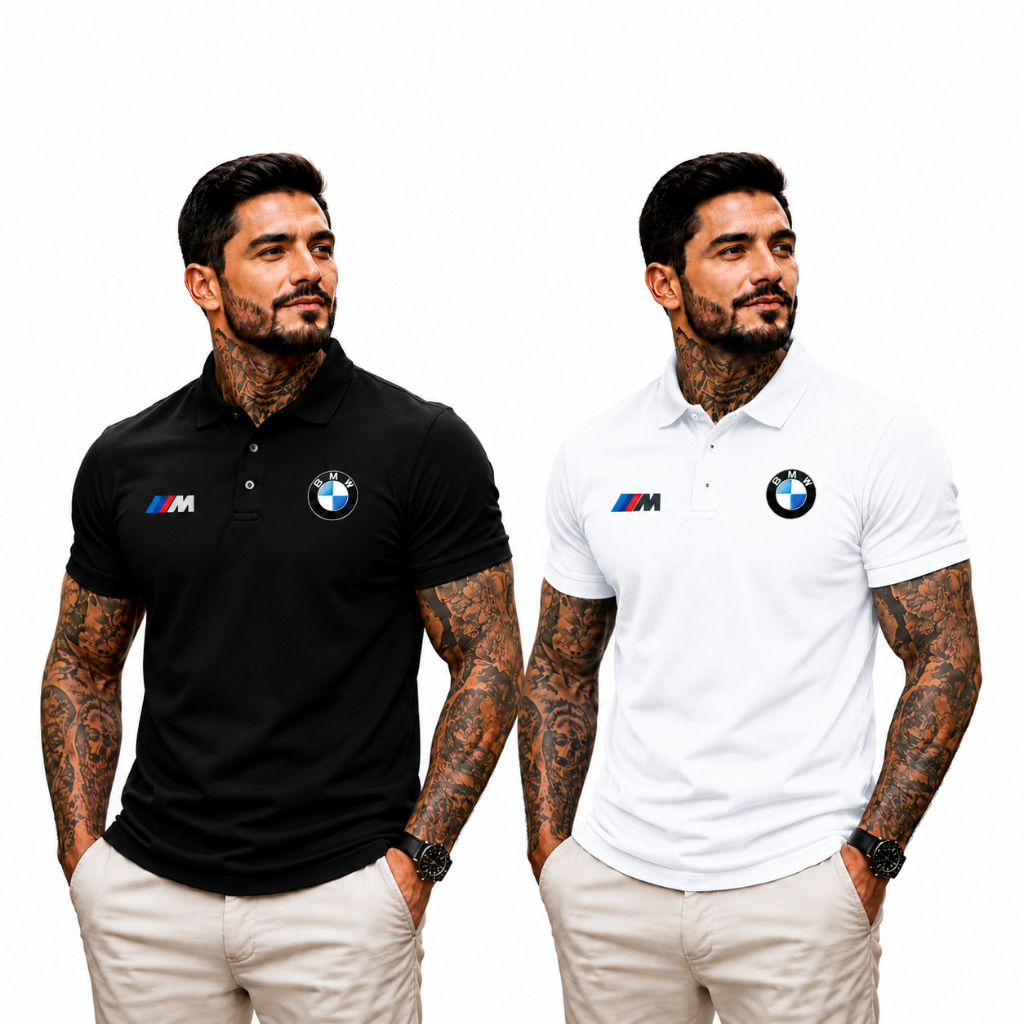 Kit 2 Camisa Polo Bmw Camiseta Esportiva Masculina
