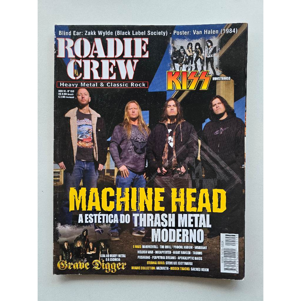 Revista Roadie Crew Nº 153 - 2011 - Machine Head / Kiss / Pôster Van Halen