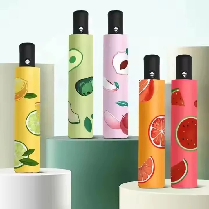Guarda Chuva de Estampa fruta Automático Reforçado Abre e Fecha Automático Tecido