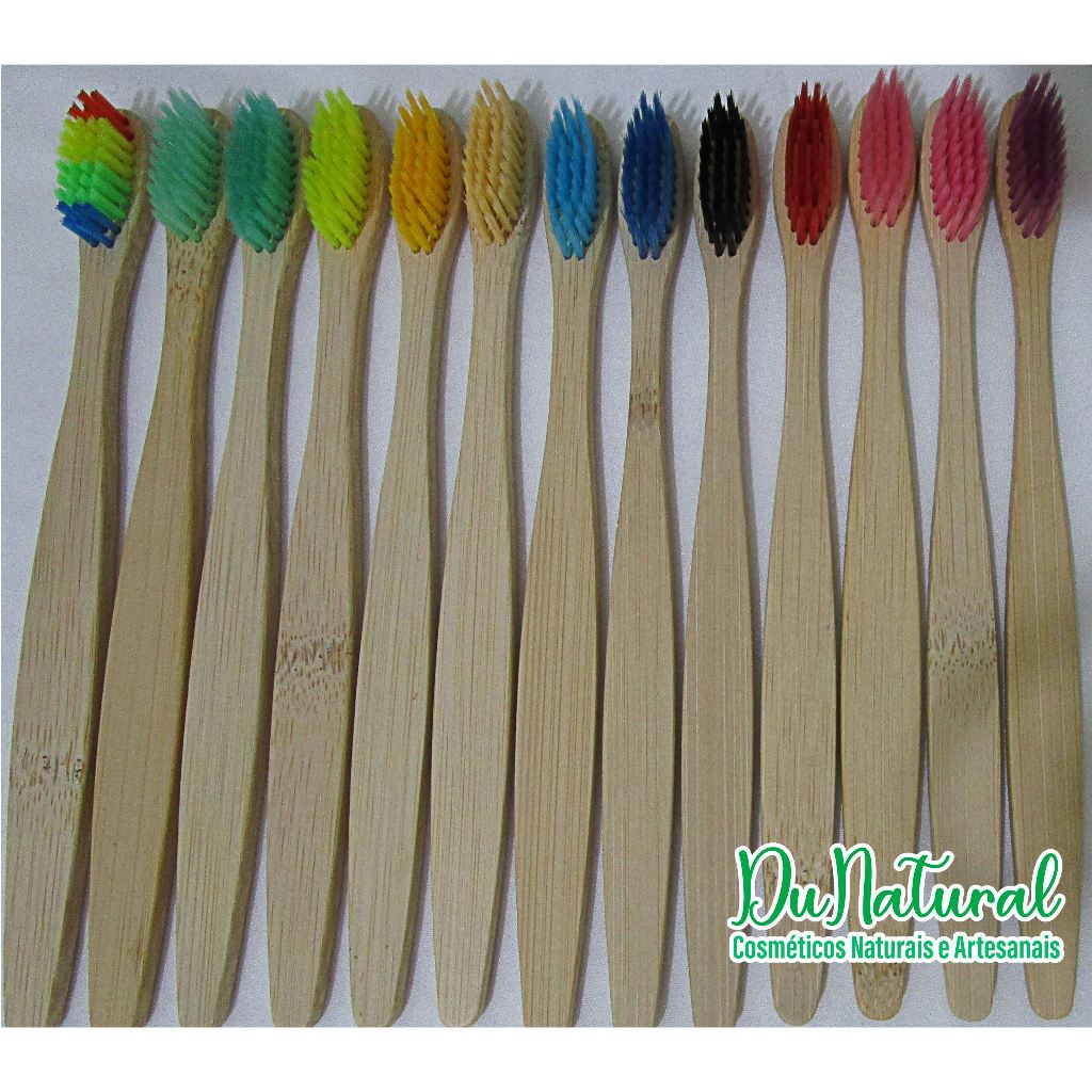 Kit De Escova De Dentes De Bambu Natural Ecológica Colorida Macia Dental Cuidado Oral