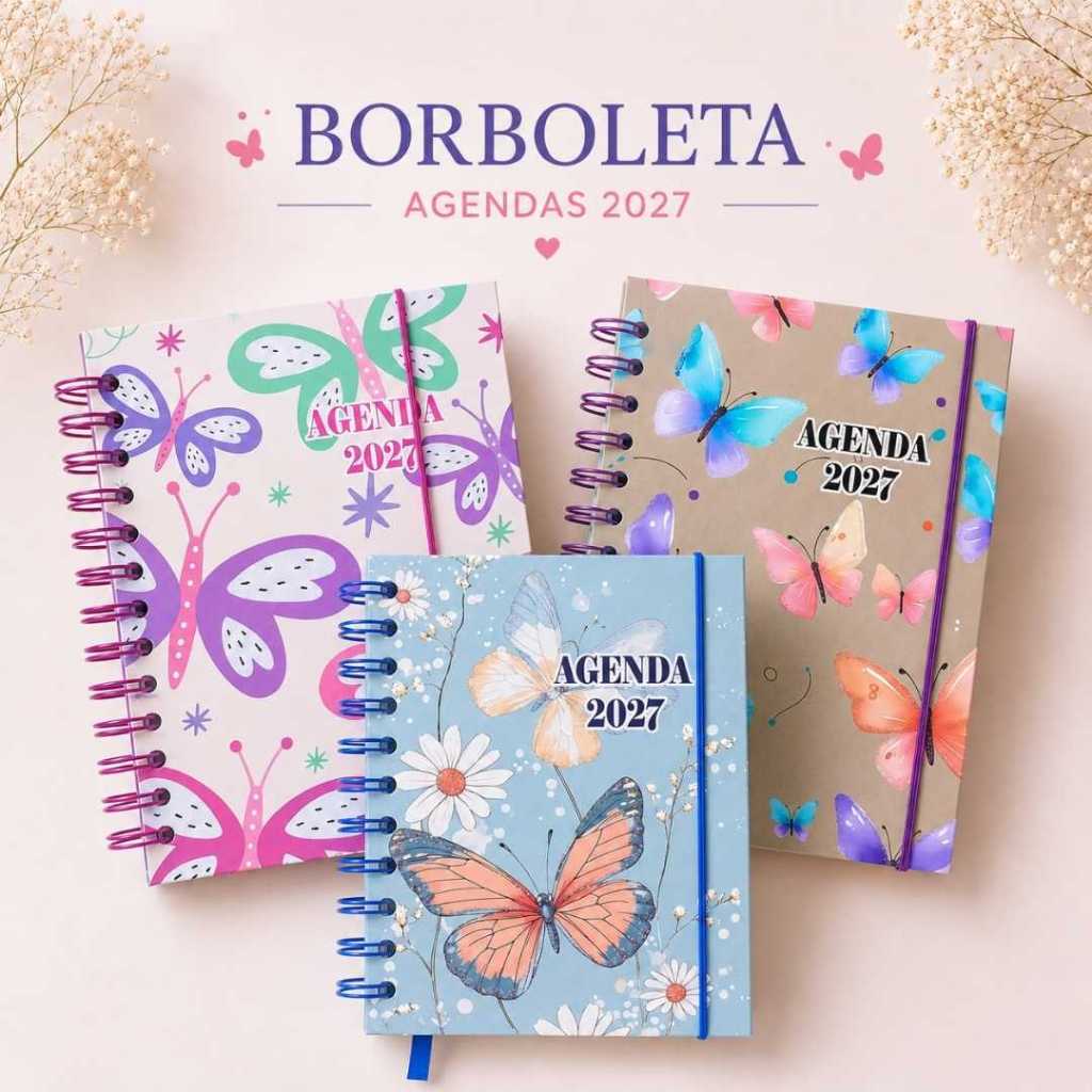 Agenda 2027 Pequena Espiral 11x15 1 Página Por Dia Com Elástico Capa Dura Planner Diário Feminina Masculina Infantil — imagem 2 de 2