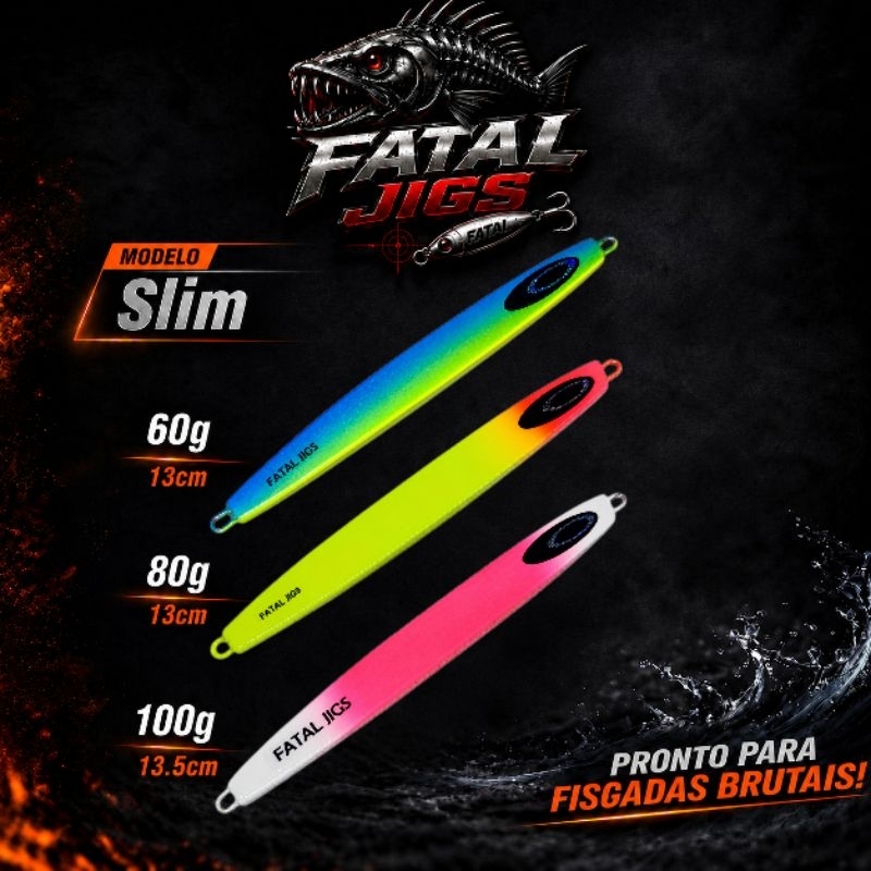 Jumping Jig 65g 80g 100g Slim Fatal Jigs Isca Artificial Pesca
