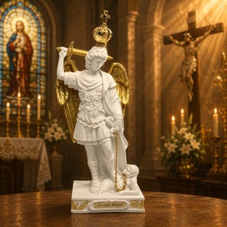 Escultura De São Miguel Arcanjo Monte Gargano 20cm Importado