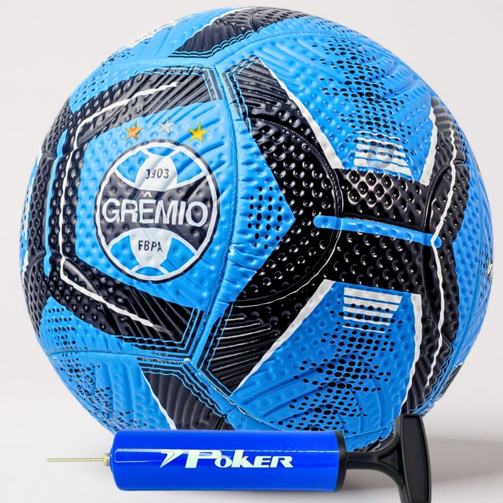 Bola Futebol Grêmio FBPA Tricolor Profissional Campo Society Original Autorizado - Selo Oficial + Bomba de Ar