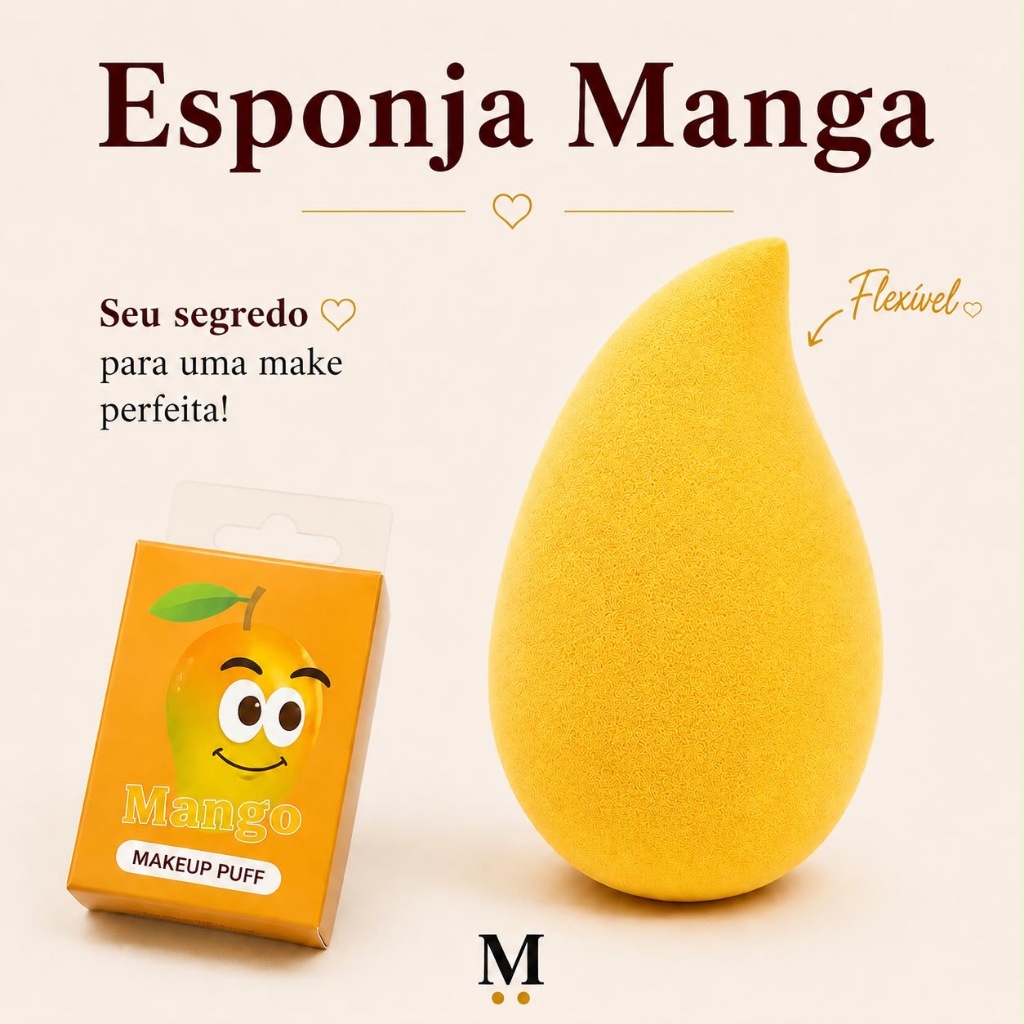 Esponja Manga Viral TikTok Blender Maquiagem Ultra Macia Aveludada I Esponja Famosas I Sabrina