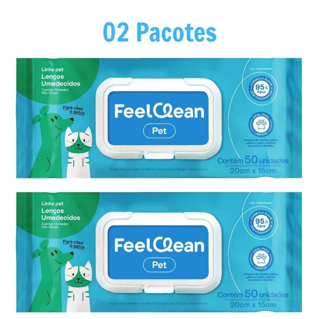 Toalhas / Lenços Umedecidos Feelclean para Cães e Gatos kits
