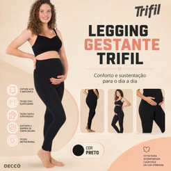 Calca Legging Trifil Para Gestante Gravida Maternidade Modelo Sem Costura