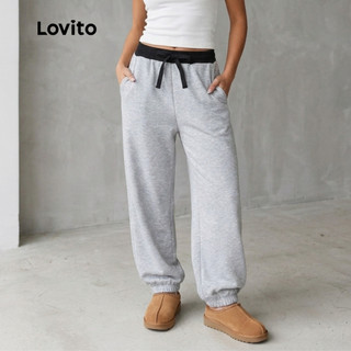 Lovito Calça Oversized Moletom Feminina BRPSB16561686