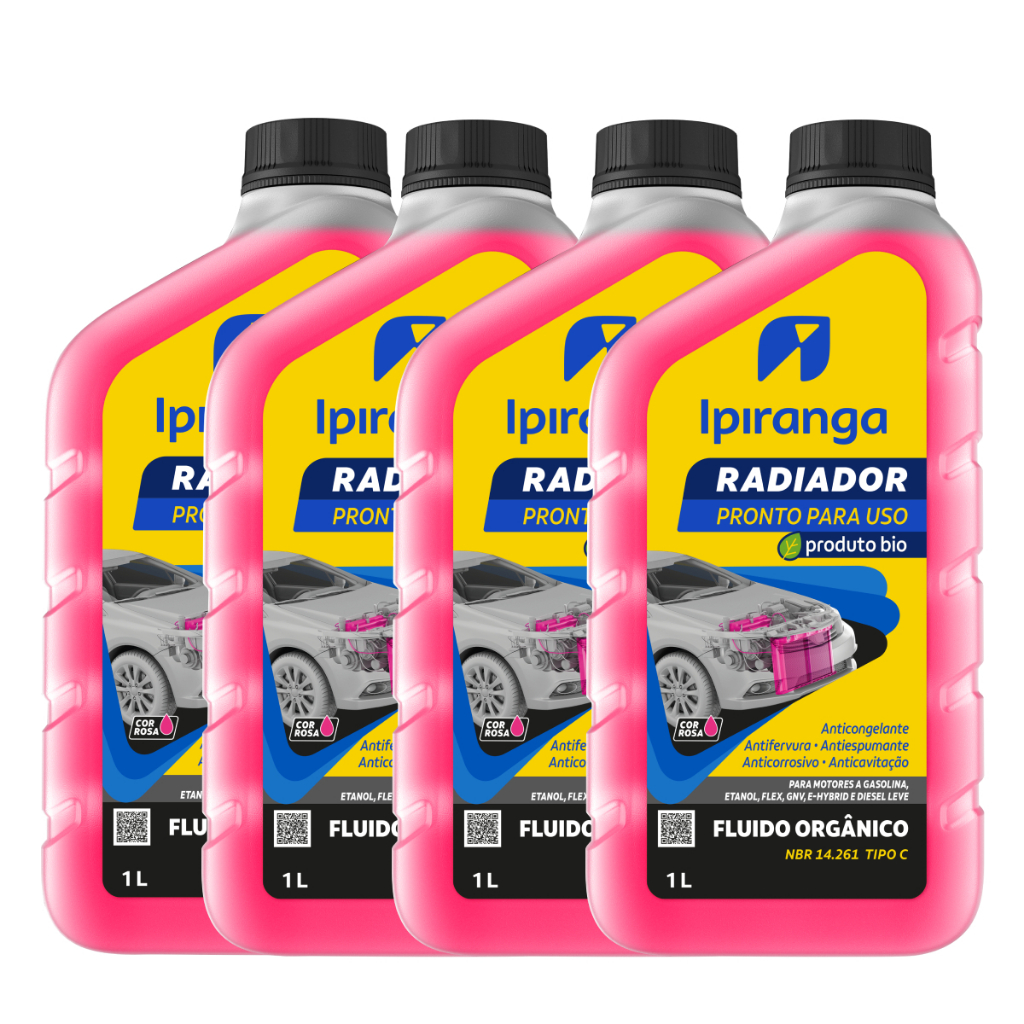 Kit 4 unidades de Aditivo Fluido Radiador Ipiranga