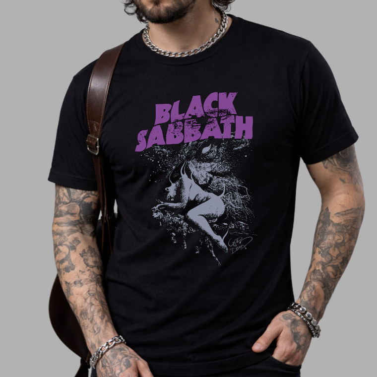 Camiseta Blacksabbath Banda de Rock Camisa Blusa  Unissex  Masculino Feminino Plus Size 100% Algodão