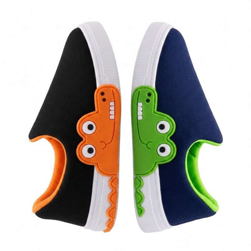 Tênis Infantil Slip On Menino Jacaré Calce Fácil Confortável Leve Sapatinho Infantil Casual Várias Cores
