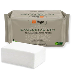 Toalha Seca Pure Touch Talge 100 Unidades - 20x20cm Tencel Ultra Macia e Resistente