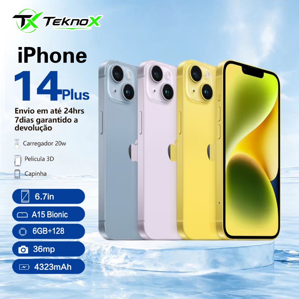 Apple iPhone 14 Plus 128GB 100% Original Tela Grande, Bateria Longa