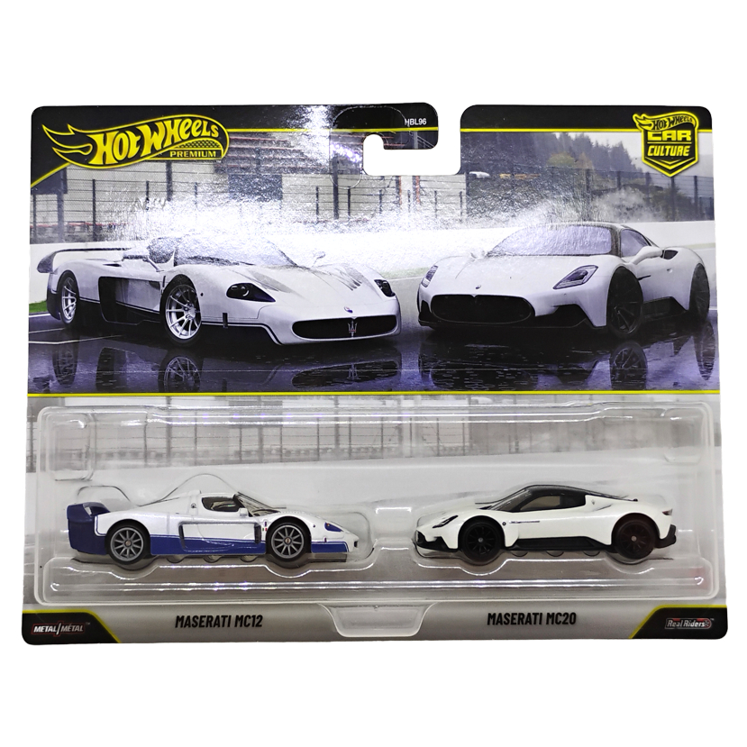 Hot Wheels Premium pack com 2 carros - Maserati MC12 e Maserati MC20