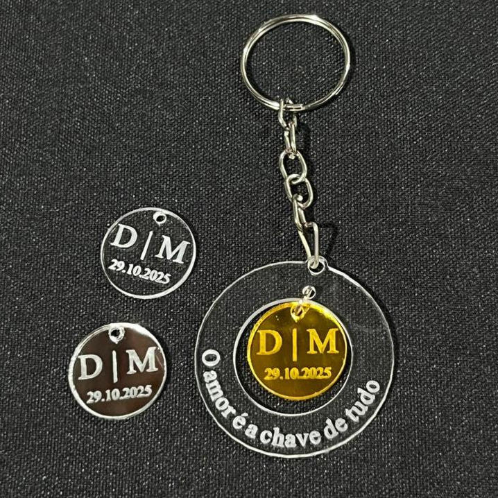 LEMBRANCINHA CHAVEIRO PERSONALIZADO COM INICIAIS - LEMBRANÇA CASAMENTO - CASAL - NOIVADO