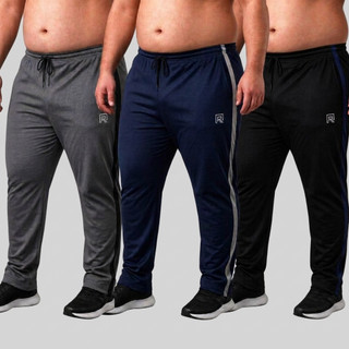 Kit 3 Calças Dry Fit Masculina Plus Size Esportiva, Confortável, Tecido Leve, Academia e Casual