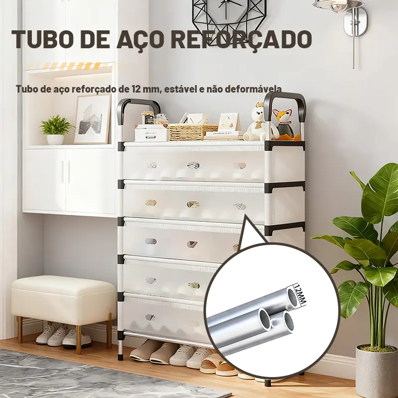 Sapateira Multiuso Para Calçados Com Fechamento 4/5/6 Andares Organizador Desmontável armário