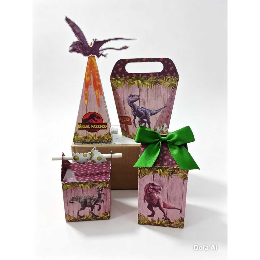 Kit Caixinhas Personalizadas Dinossauro Jurassic Park  Kit Festa Personalizada – Personalizado para Aniversário Infantil