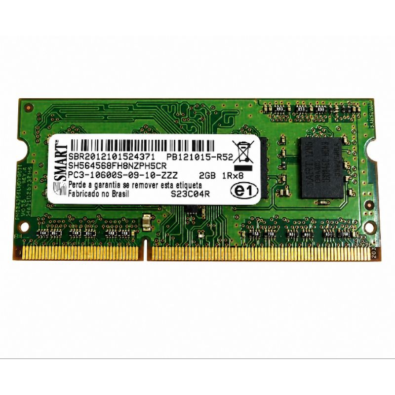 Memória RAM Smart 2Gb DDR3 PC3-10600S 1333Mhz para Notebook