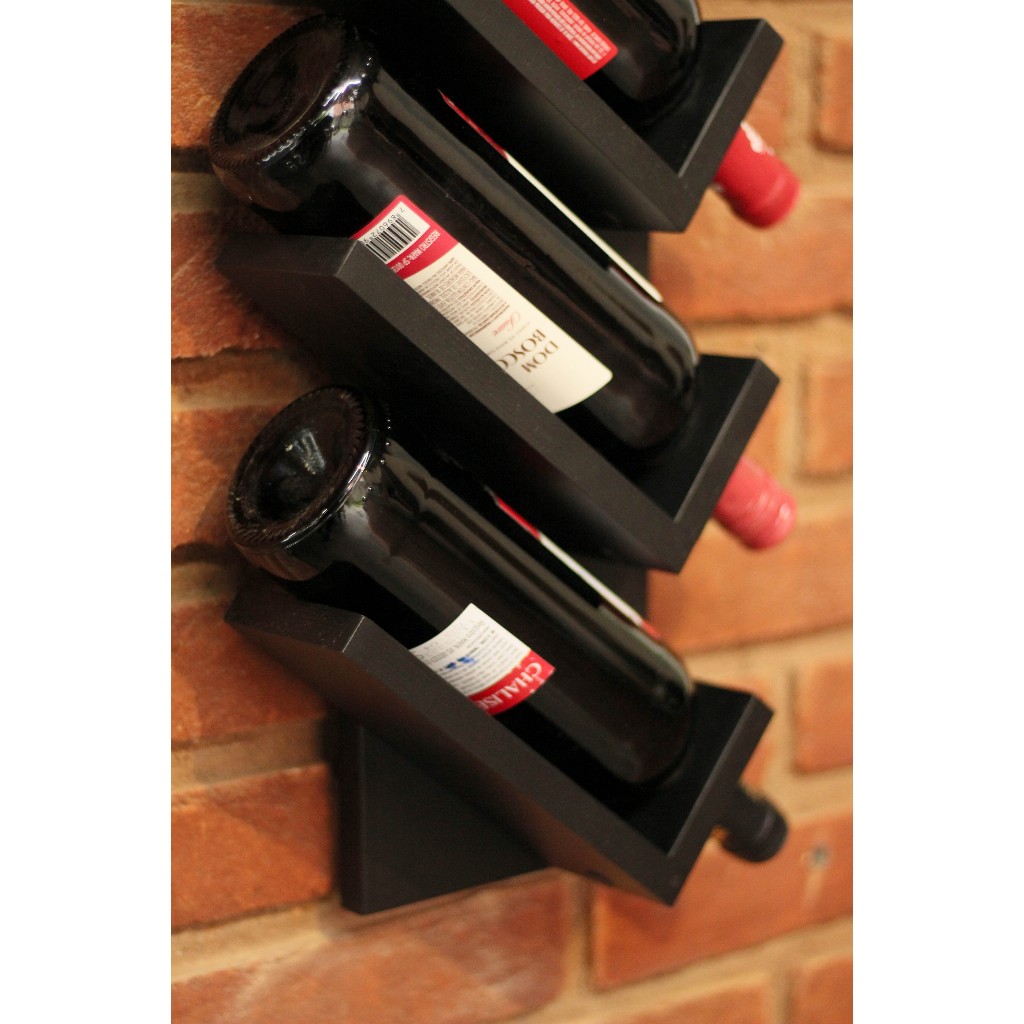 Suporte para vinhos adega de parede para 4 garrafas MDF alta qualidade — imagem 2 de 2